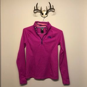 pink quarter zip north face